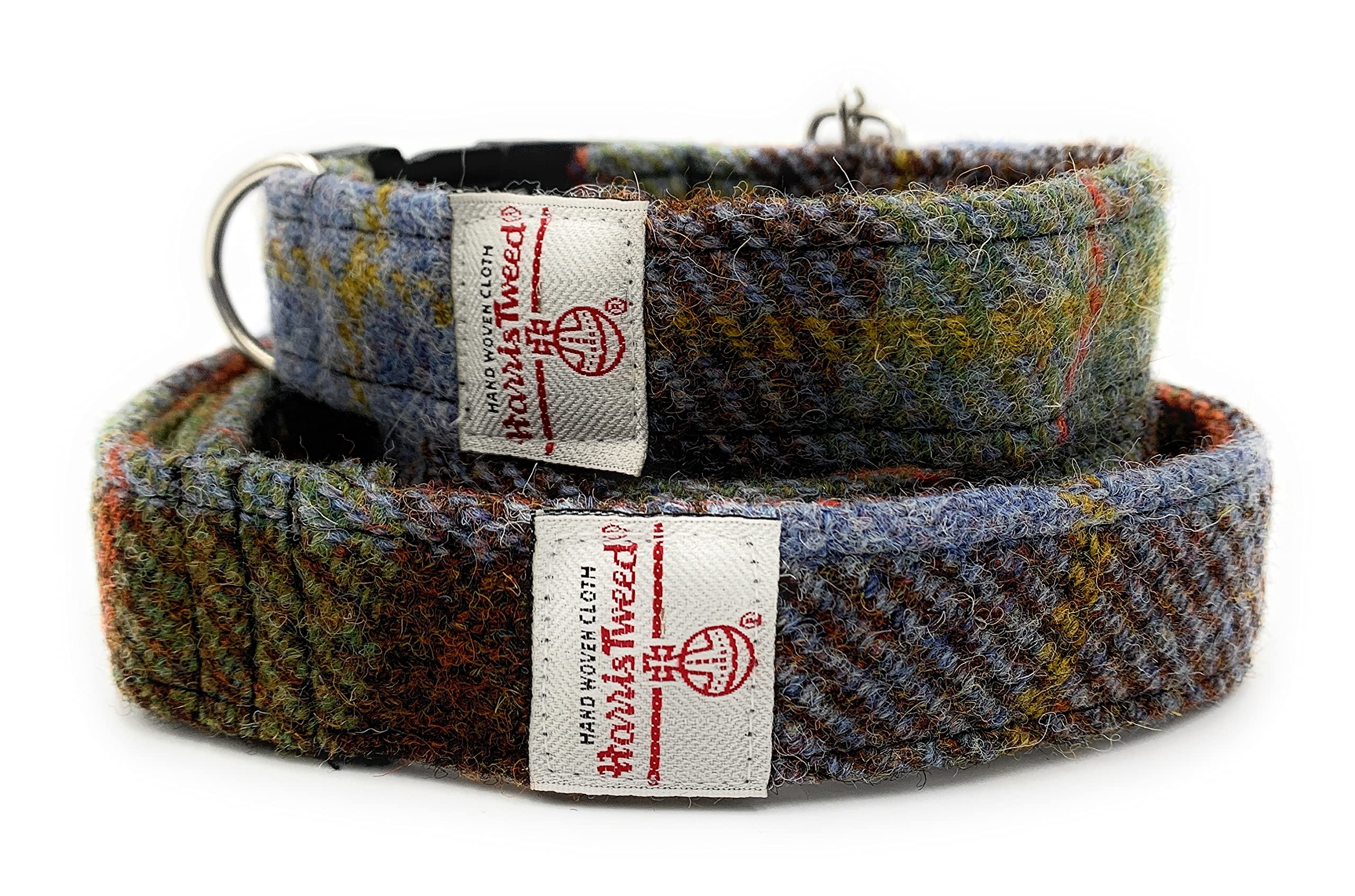 Harris Tweed Dog Collar And Lead Set Handmade (Macleod Tartan, L) โ image 1