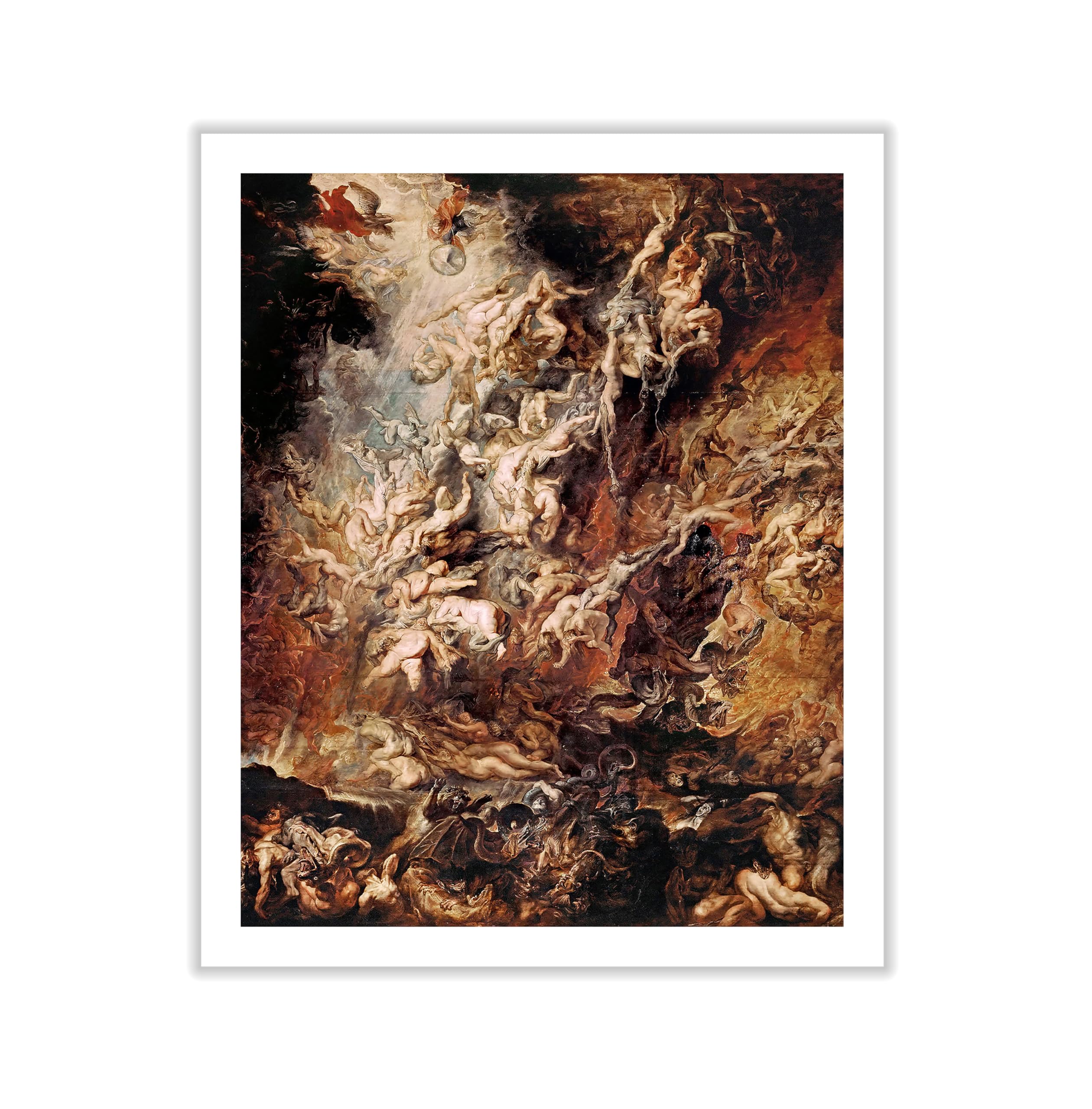 Poster Master Canvas - Retro Baroque Print - Gift for Artist, Friend - Fall of the Damned, Angels, Hell, Heaven - Wall Decor for Home, Living Room - 8x10 ROLLED Canvas