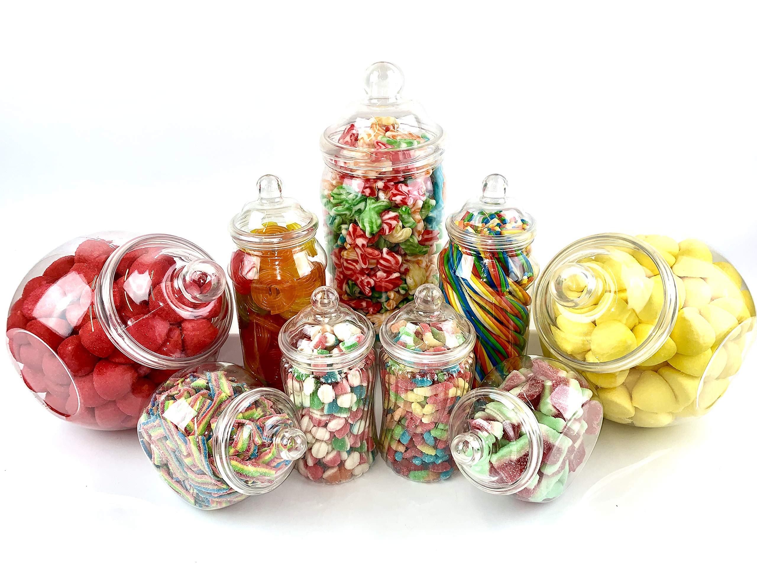 9 Jar Plastic Victorian Candy Buffet Sweet Kit Wedding Birthdays Party