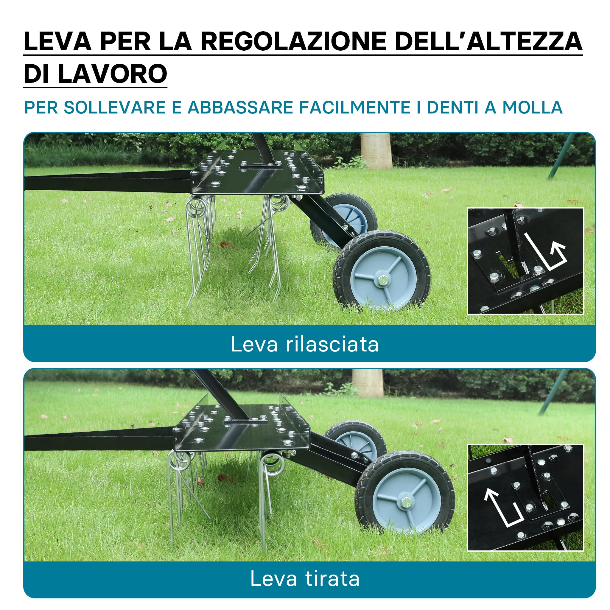 Scarificatore a molle per trattorini, larghezza di lavoro 100 cm