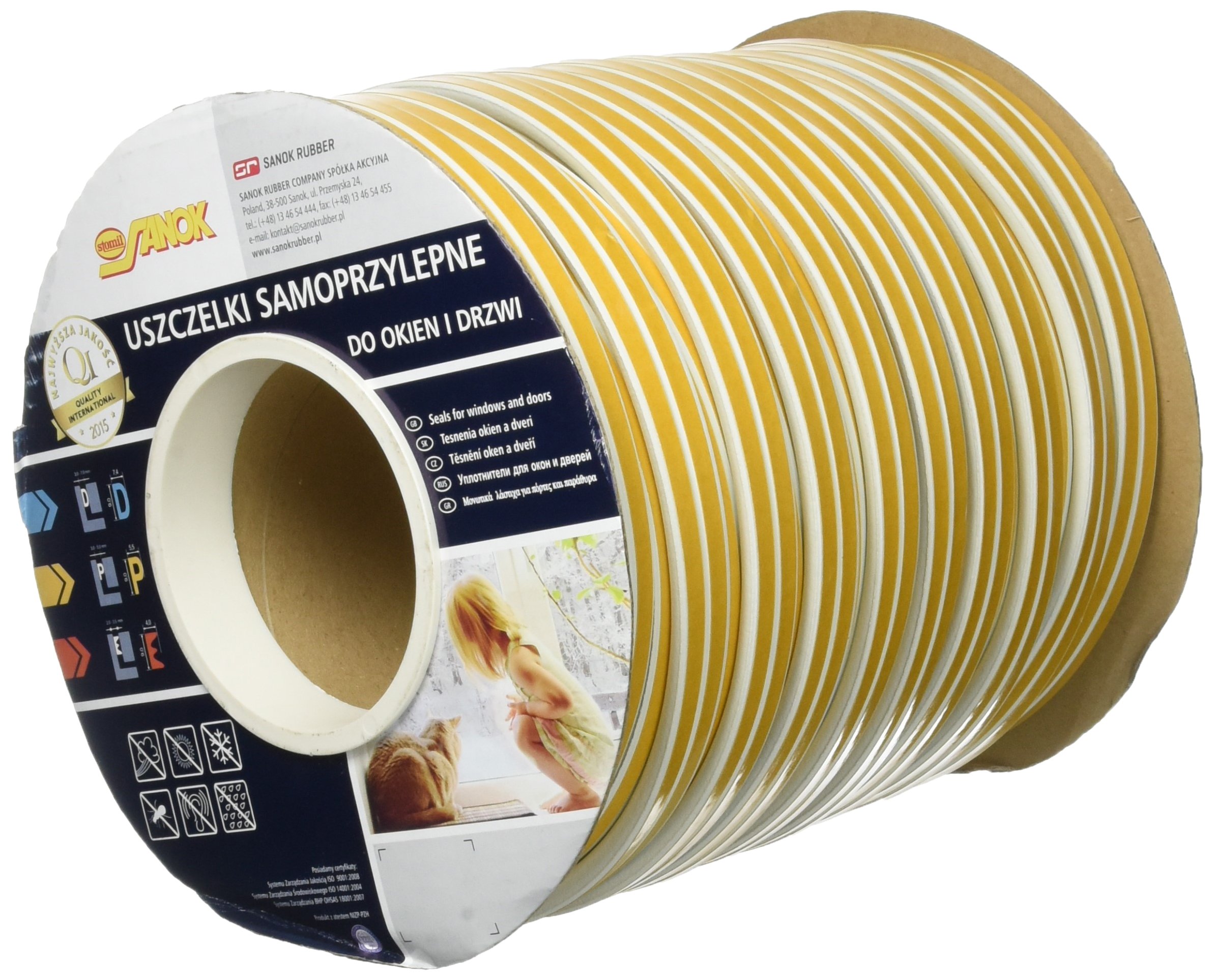 Étanchéité des fenêtres et portes joint EPDM type D 100m anti courant d'air blanc