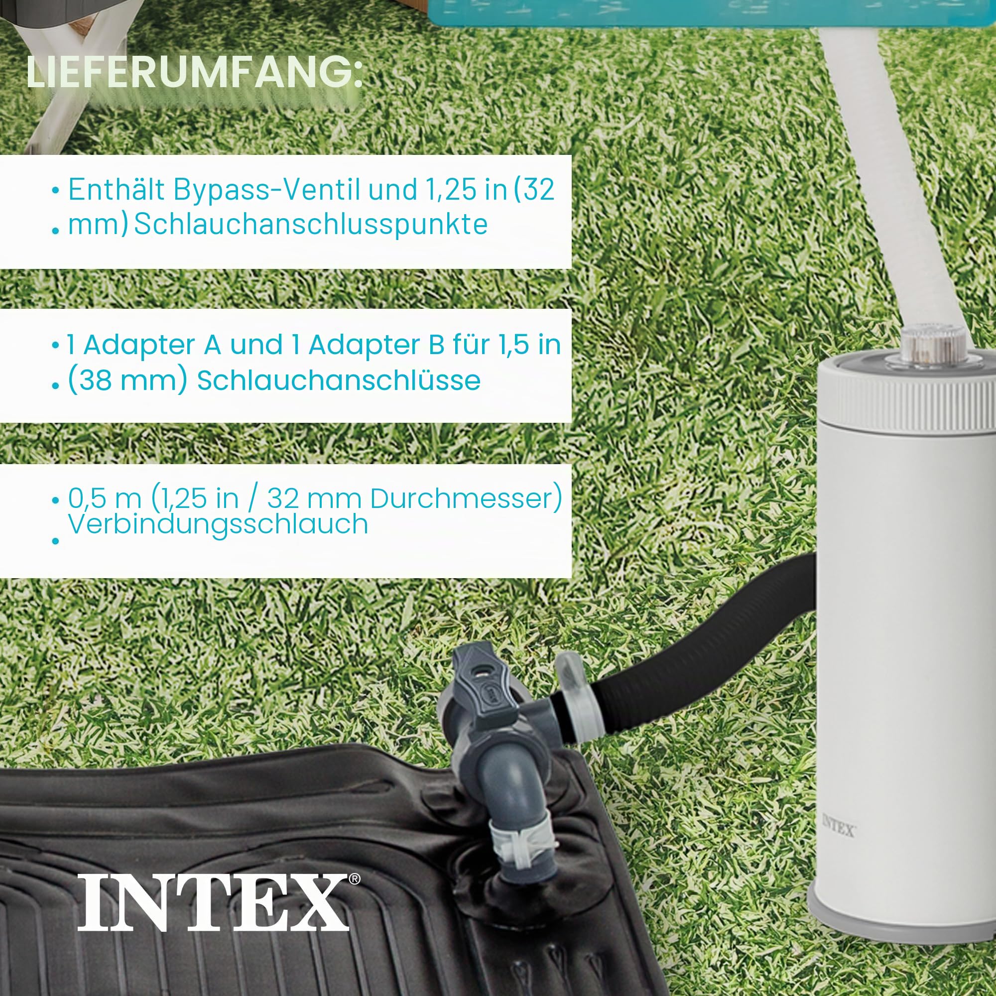 Intex Solarheizungsmatte für oberirdische Schwimmbecken, 119,4 x 119,4 cm