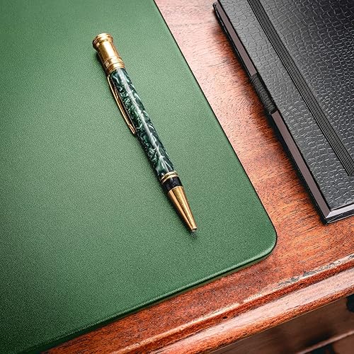 Miniatura 2 de DACASSO Almohadilla de escritorio de cuero sin rieles laterales, protector de escritorio de cuero de lujo para escribir, protector de superficie de