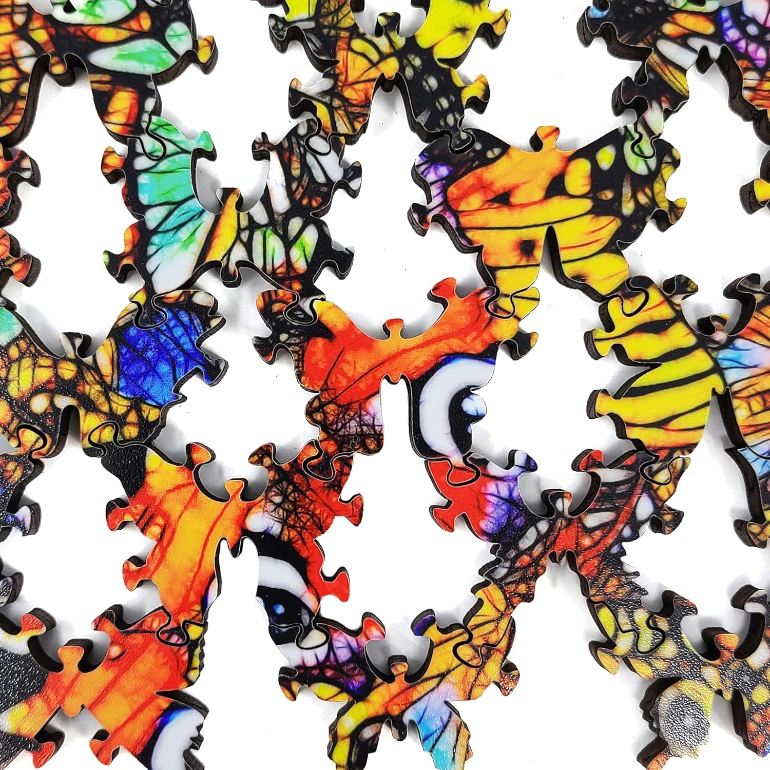 Wooden Jigsaw Puzzle for Adults - Uniquely Shaped Pieces - Made in The USA by FoxSmartBox - 216 Pieces - Challenge. Butterflies