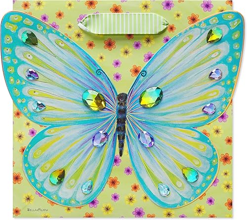 Miniatura 2 de Papyrus Bolsa de regalo mediana de 8.5 pulgadas, diseñada por Bella Pilar (mariposas y flores) para cumpleaños, bodas, despedidas de soltera, baby