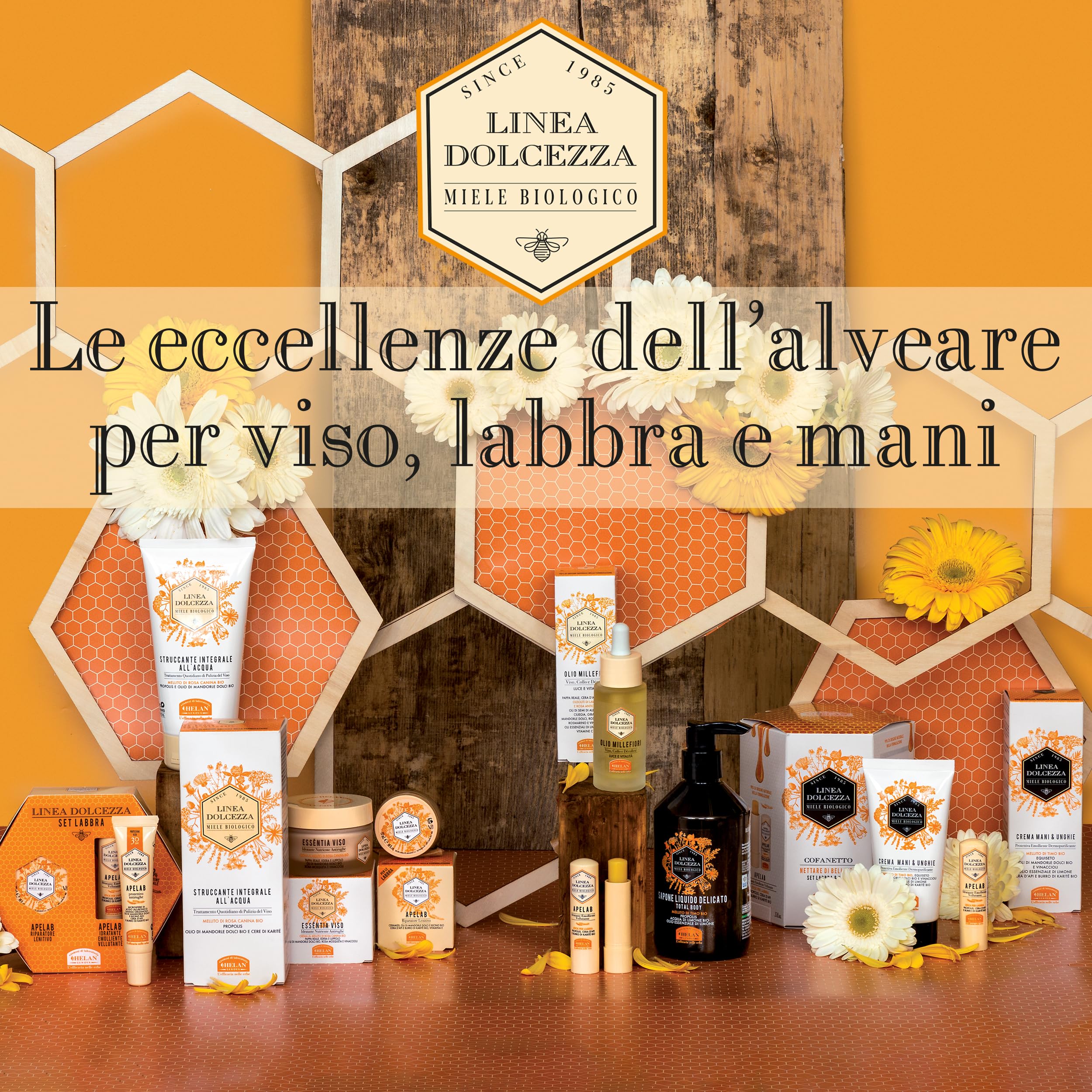 Helan Linea Dolcezza - Olio Viso, Collo e Décolleté Millefiori, Idratante e Antirughe, con Cera d’Api e Propolis, Olio Secco a Rapido Assorbimento - Prodotti Skincare Viso, Made in Italy, 30 ml