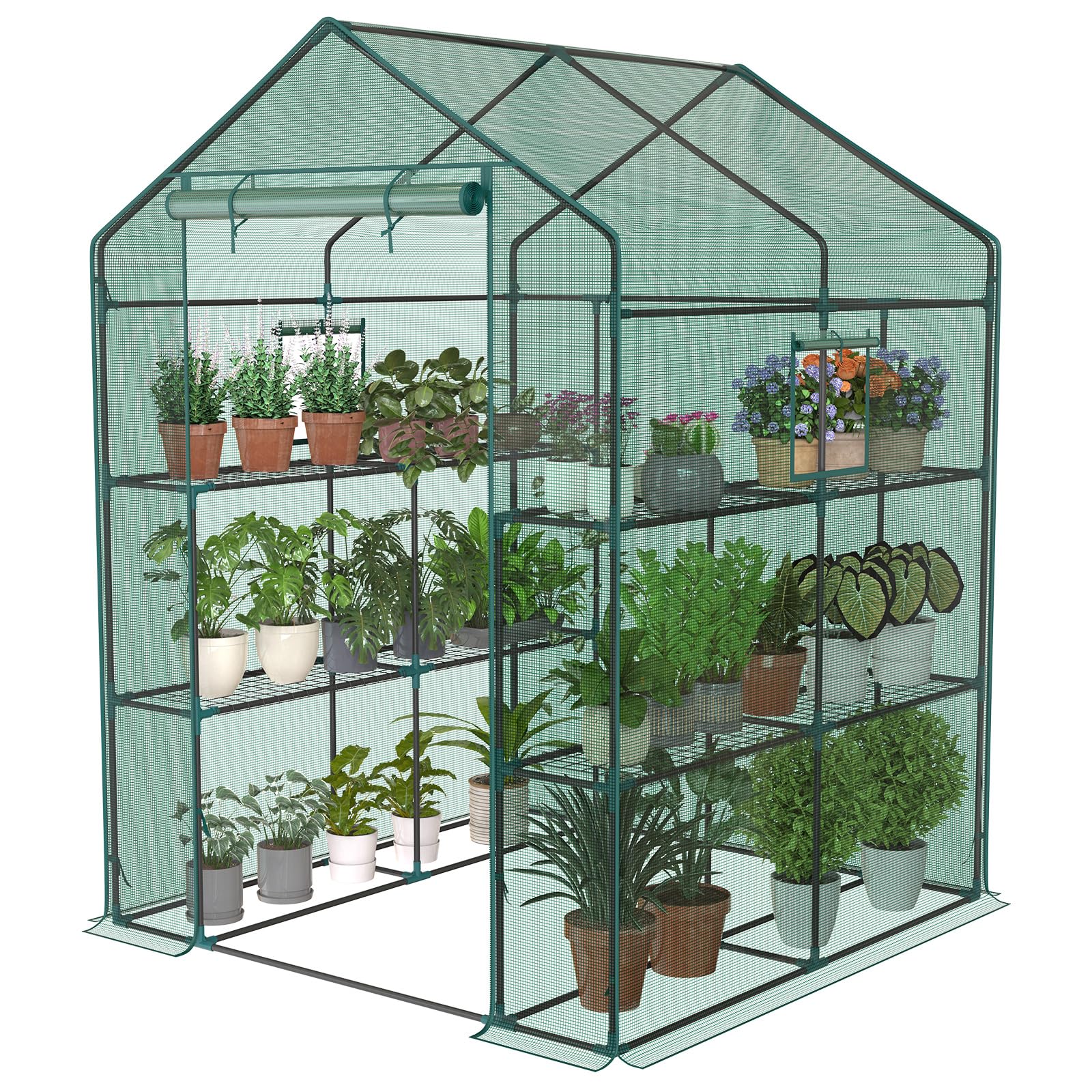 NEWBULIG 56x56x77 Walk-In Greenhouse