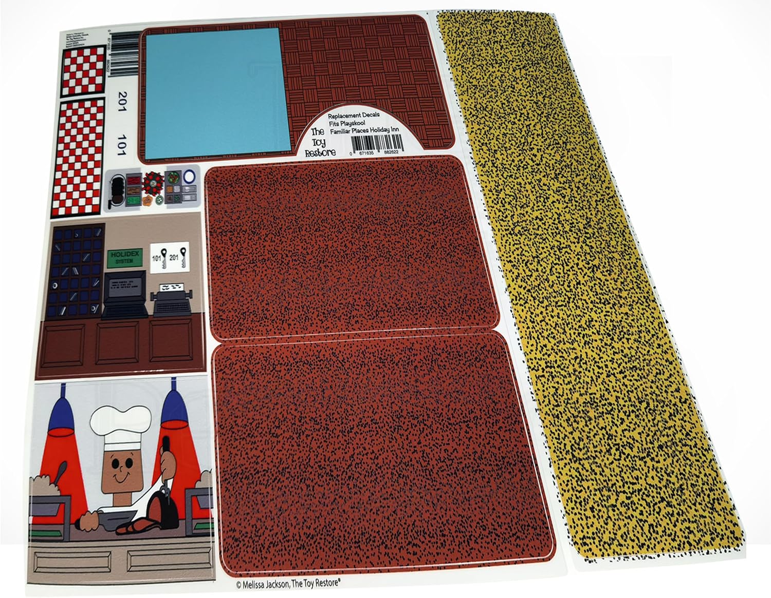 Toy Restore Replacement Stickers Fits Playskool Familiar Places Holiday Inn Set #480