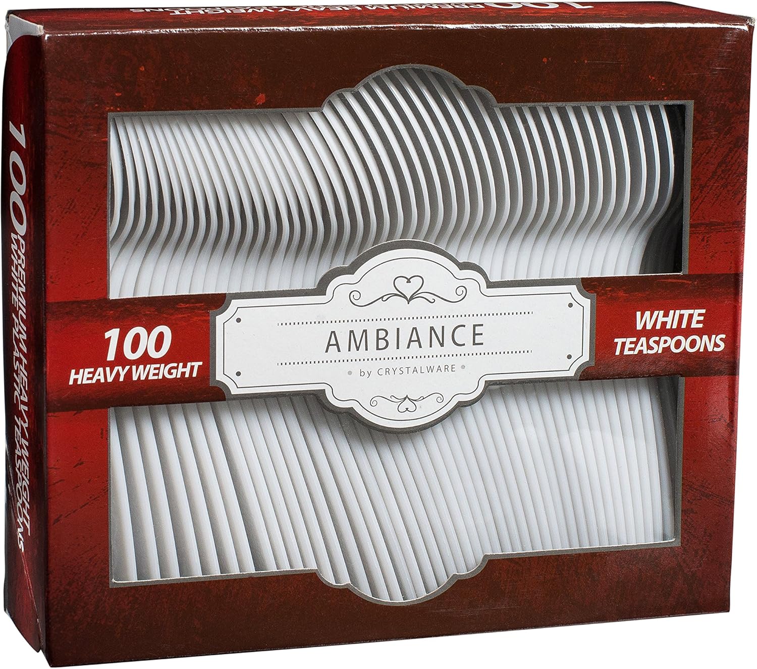 Heavy Weight Disposable Plastic Spoons, Food Grade Heavy Duty Plastic Silverware, Tea Spoons, Cutlery (Clear, 100 Tea Spoons): Kitchen & Dining