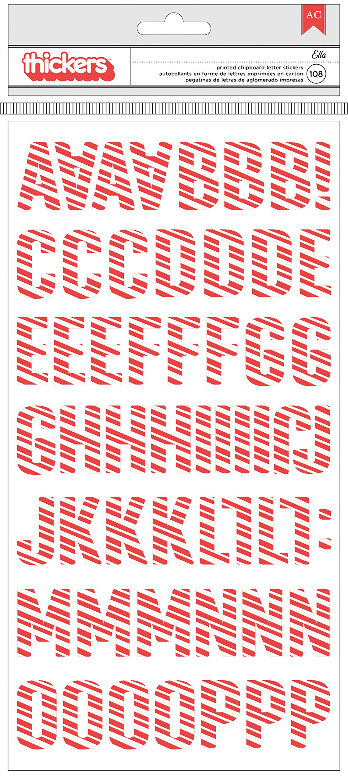 American Crafts Pebbles Holly Jolly Printed Chipboard Thickers 108 Piece