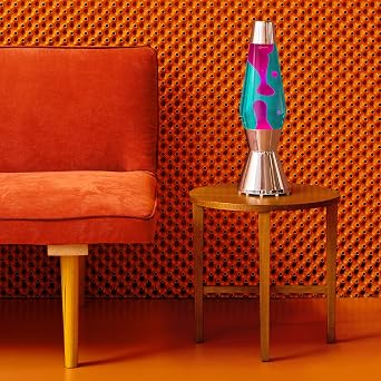 MATHMOS Astro Lava Lamp in Silver | UK Inventors of The 1963 Design Classic | Blue & Pink Lava Lamps Handmade in Britain to The Highest Safety Standards [Energy Class G]