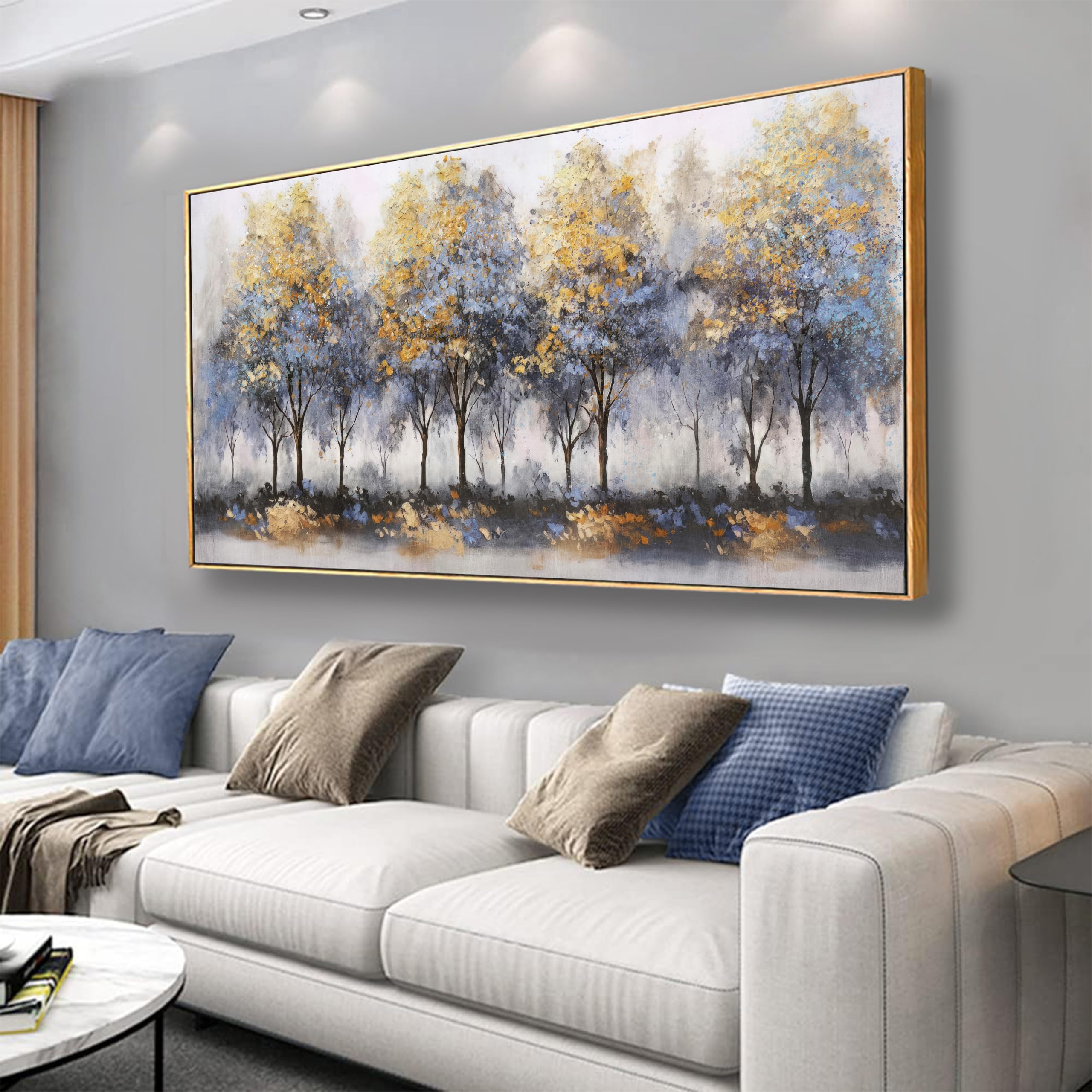 Amazon.com: Wall Art Blue Tree Wall Decor Abstract Plant Canvas Print ...