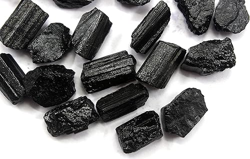 Miniatura 4 de ARTNGEMS 10 piezas de turmalina negra natural, tamaño 0.630-0.787 in, piedra preciosa de turmalina negra natural, protección potente contra la