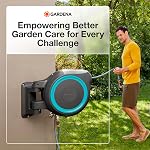 Gardena 18630-37.000.00 115 ft. Wall-Mounted Auto-Retractable Hose Reel, Frost-Proof, RollControl Technology for Safe and Slow retraction, 1/2" Hose, Made in Europe