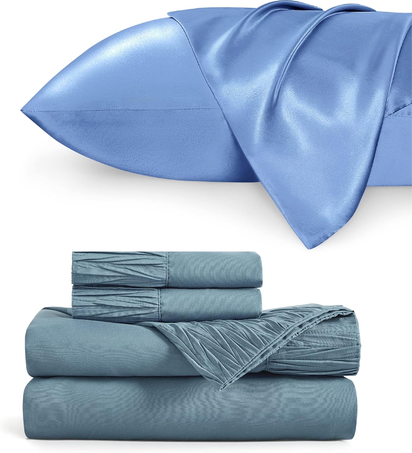 Bedsure King Size Satin Pillowcase Set of 2 Bundle King