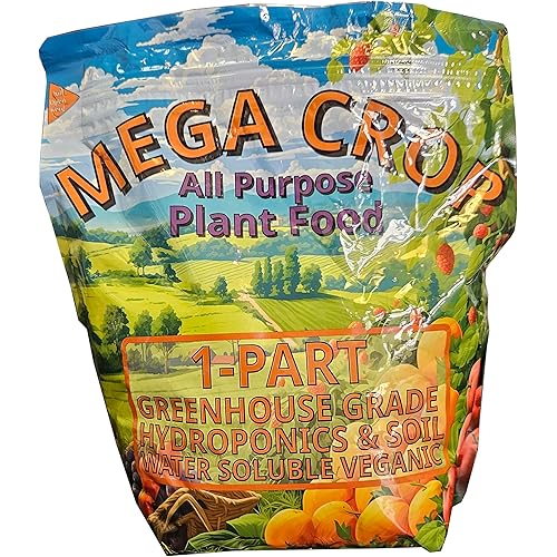 Mega Crop 1-Part Complete Base Nutrient - Hydroponic and Soil Fertilizer for Plants with Organics – Easy to Use for Max harvests - Makes 500+ Gallons