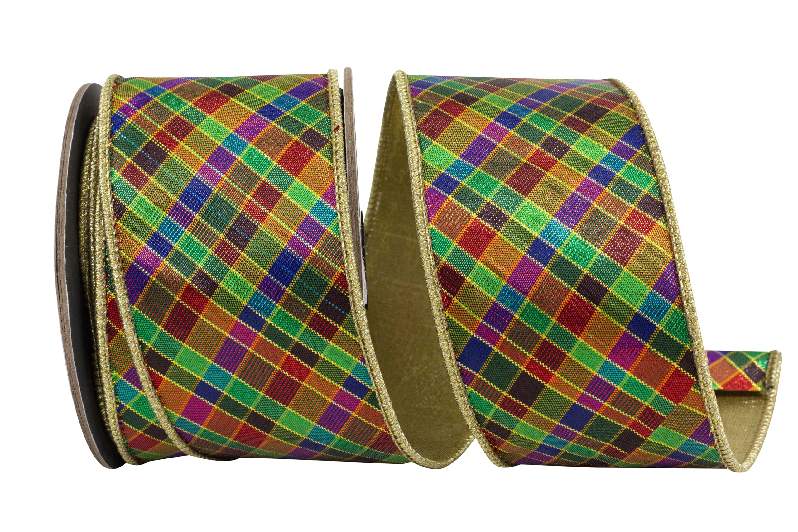 Vintage GAP Jewel-tone Plaid Taffeta Rose Ribbon Belt Brown Plaid Taffeta Sash Belt by Satin Swank® main image 4