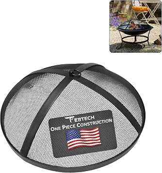 Fire Pit Screen for Solo Stove, 18.5" Fire Pit Spark Screen for Solo Stove Accessories -Carbon Steel Spark Protector Mesh Screen for Fire Pits as bonfire shield with Hook & Bonfire Shield Removal Tool