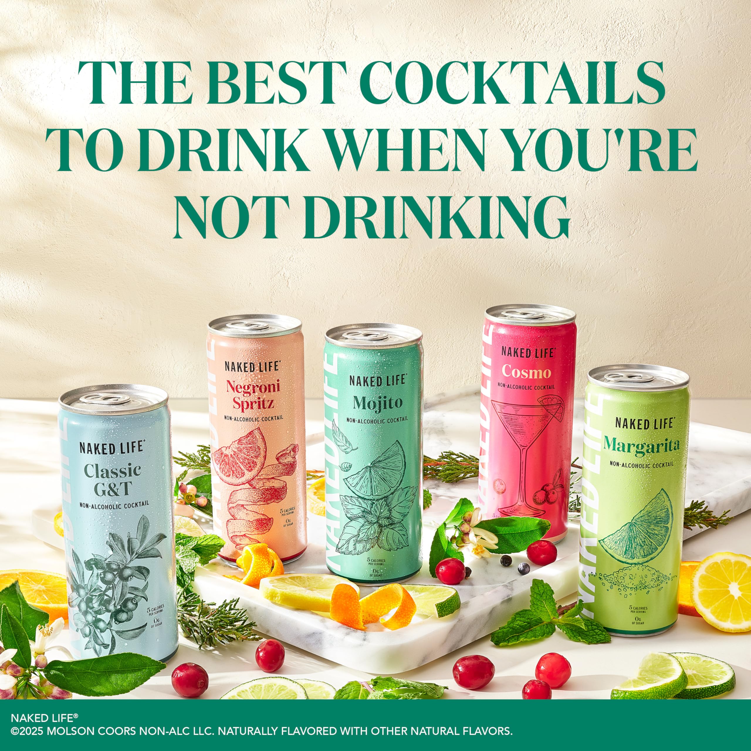 Naked Life Non-Alcoholic Drinks, Mojito 8.4 Fl Oz Cans, Pack Of 4 + Negroni Spritz 8.4 Fl Oz Cans, Pack Of 4