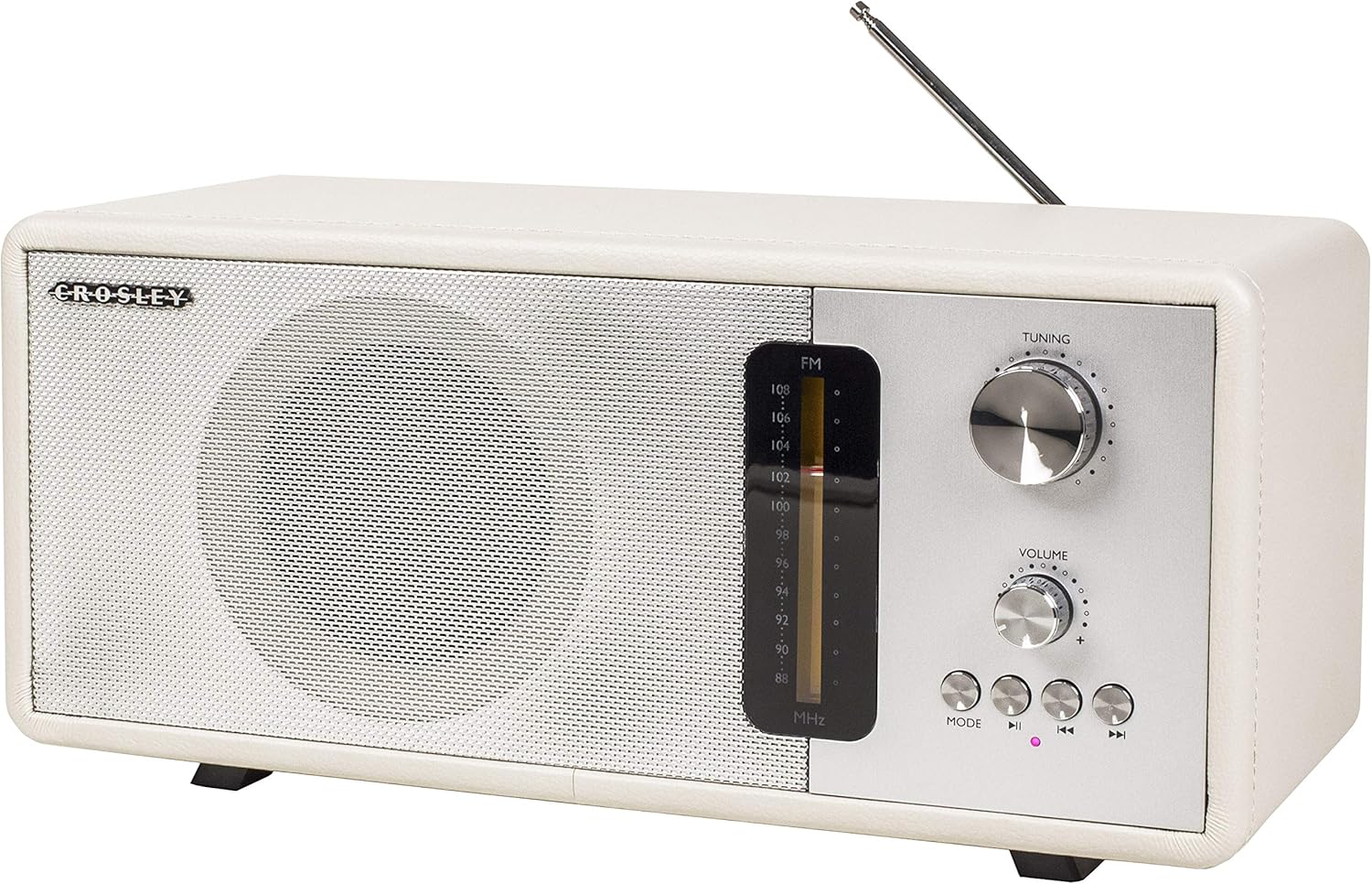 Exclusive Discount 70% Price Crosley CR3037A-WS Harmony Modern Bluetooth FM Tabletop Radio, White Sand
