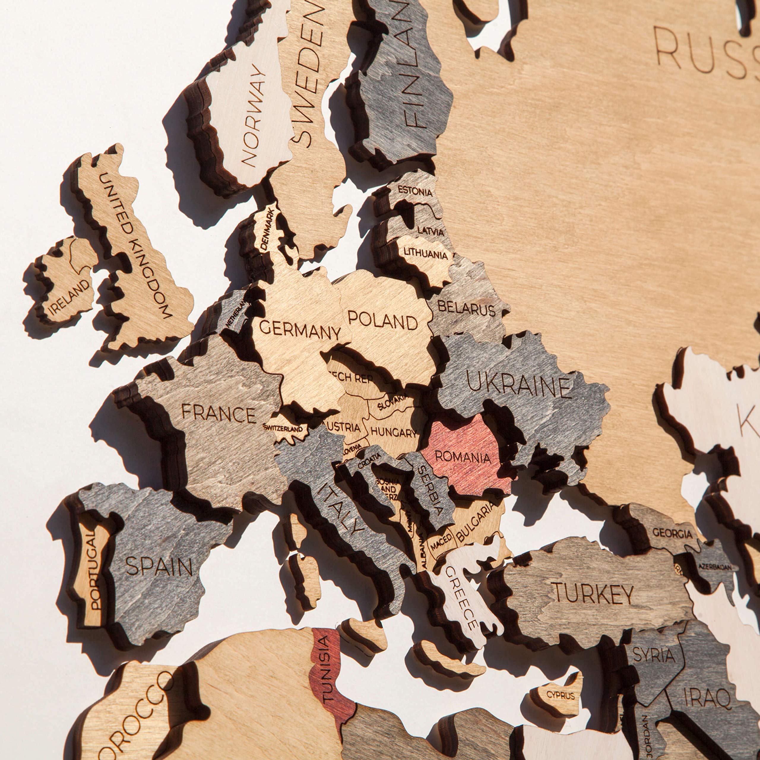 Buy Wood World Wall decor 3D of the World Wall Art Large Wall Decal