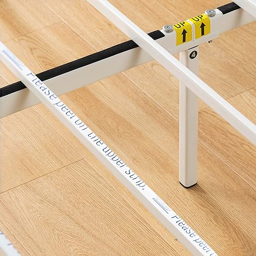 Miniatura 37 de Best Price Mattress Marco de cama de plataforma de metal de 18 pulgadas, listones de acero resistente, blanco, tamaño Queen
