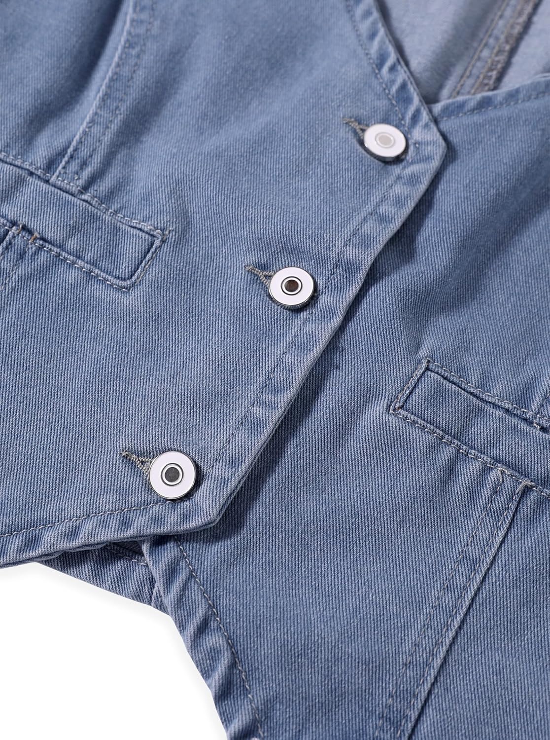 Remidoo Women's Denim Vest Sleeveless V Neck Button Down Crop Top Waistcoat Jean Vests - Image 4