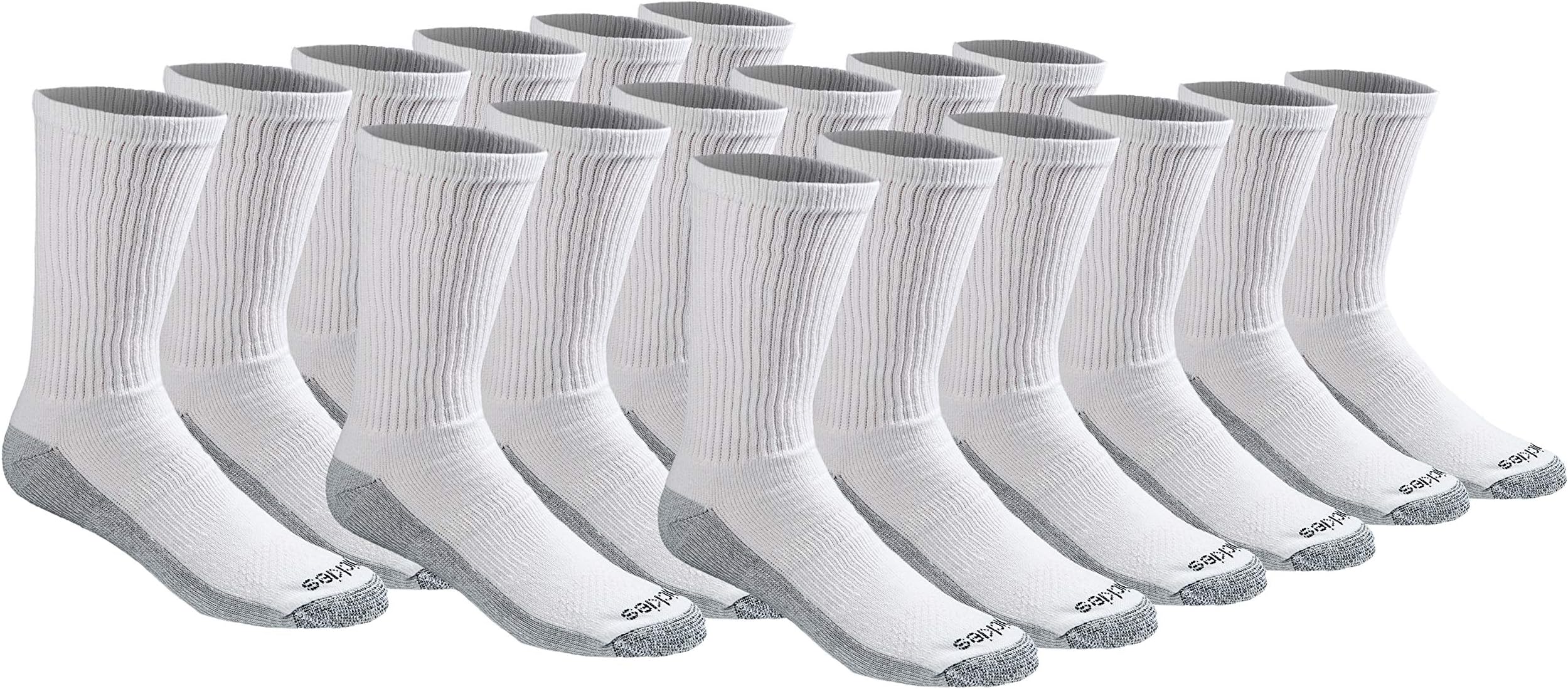 Dickies Men's Dri-Tech Original Moisture Control Crew Socks, Available in M-XXL (6, 12, 18 Pairs)