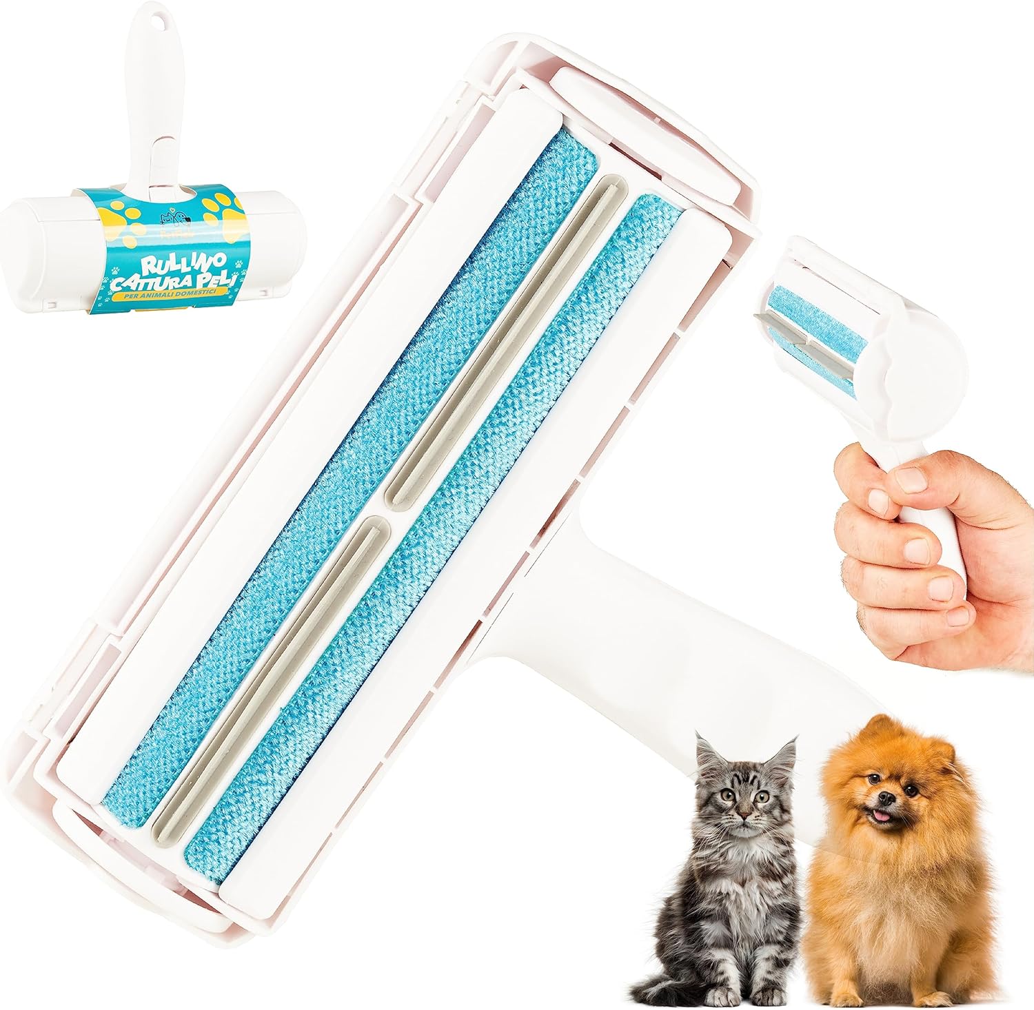 PETFLAIR Togli Peli Animali Professionale per Cane e Gatto con Serbatoio - per Tutti i tipi di Pelo. Blu - Immagine 1