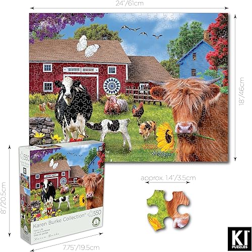 Miniatura 4 de Rompecabezas de 550 piezas para adultos Farm Life Karen Burke Country Jigsaw 24X18 KI Puzzles