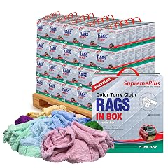 Recycled Color Terry Cloth Rags 600 lbs Pallet - 120x5 lbs Compressed Box - Super Absorbent Cotton Towel