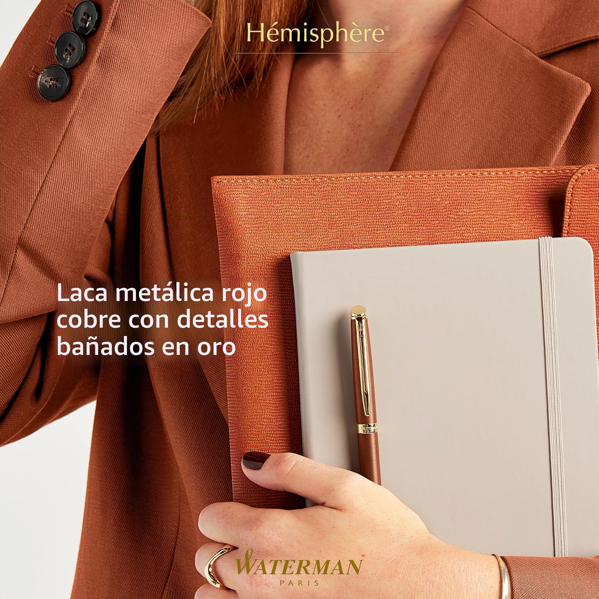 Waterman Hémisphère Pluma estilográfica | La Edición Discreta | Rojo cobre | plumín mediano de acero inoxidable | estuche de regalo