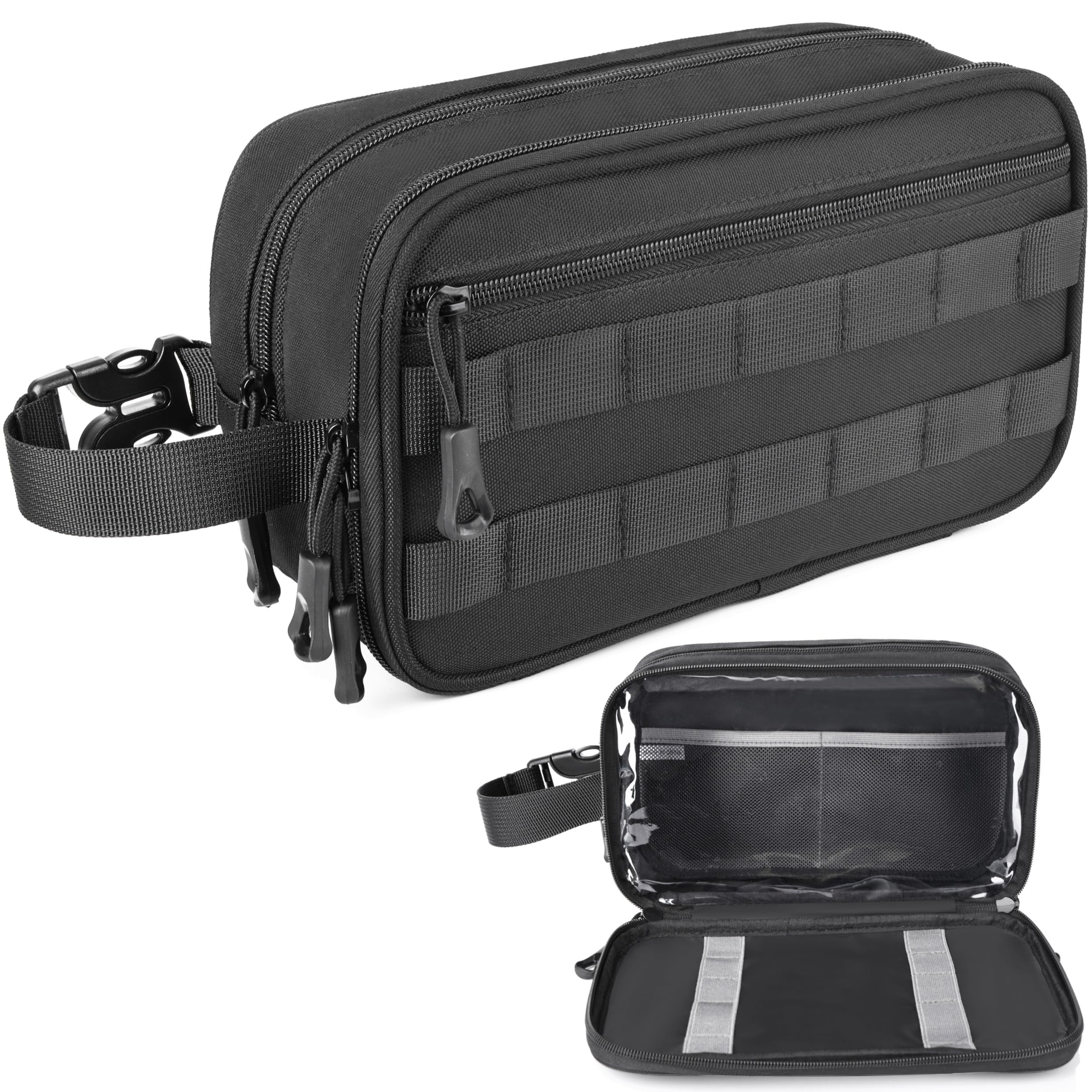 Mens Toiletry Bag Tactical Inspired Hygiene Shaving Bath Shower Grooming Toiletries Bag for Men Water-resistant Dop Kits for