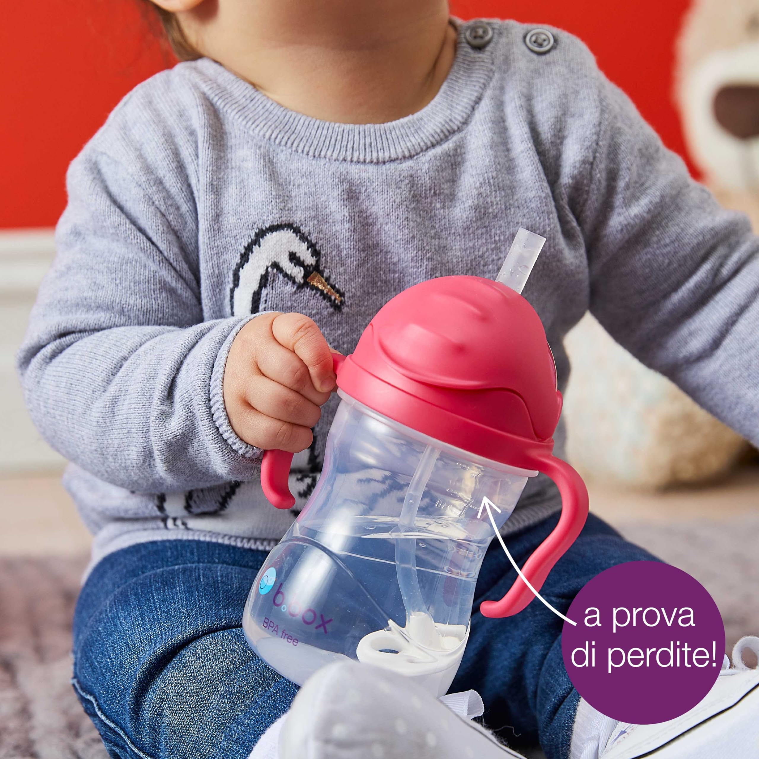 b.box Tazza per paglia, presa facile, senza BPA, lavabile in lavastoviglie, da 6 mesi, 240 ml