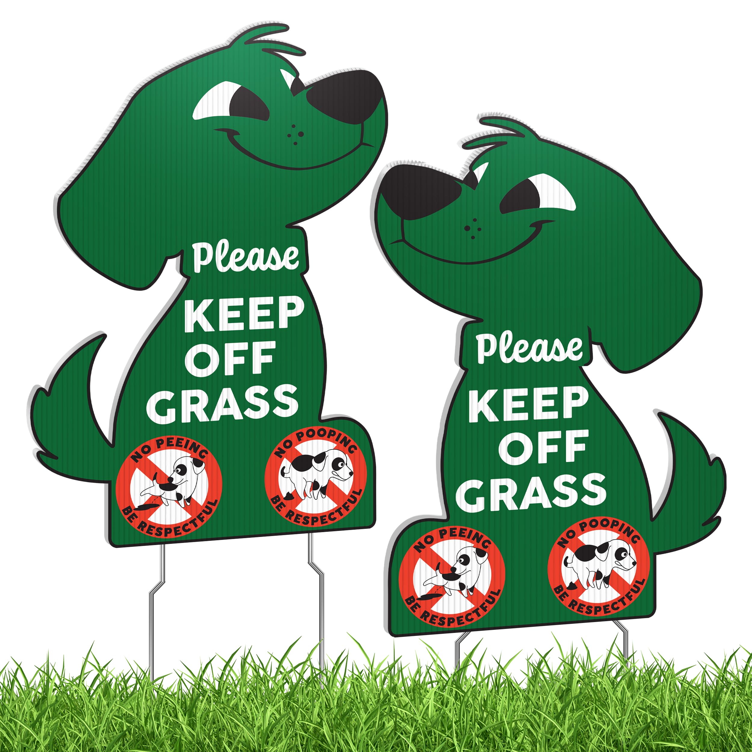 2 PC Keep Off Grass Sign - 8x12 Double Sided Coroplast No Peeing Dog Signs for Yard - Please Pick Up After Your Dog Sign - Dog Poop Signs for Lawn-image-11