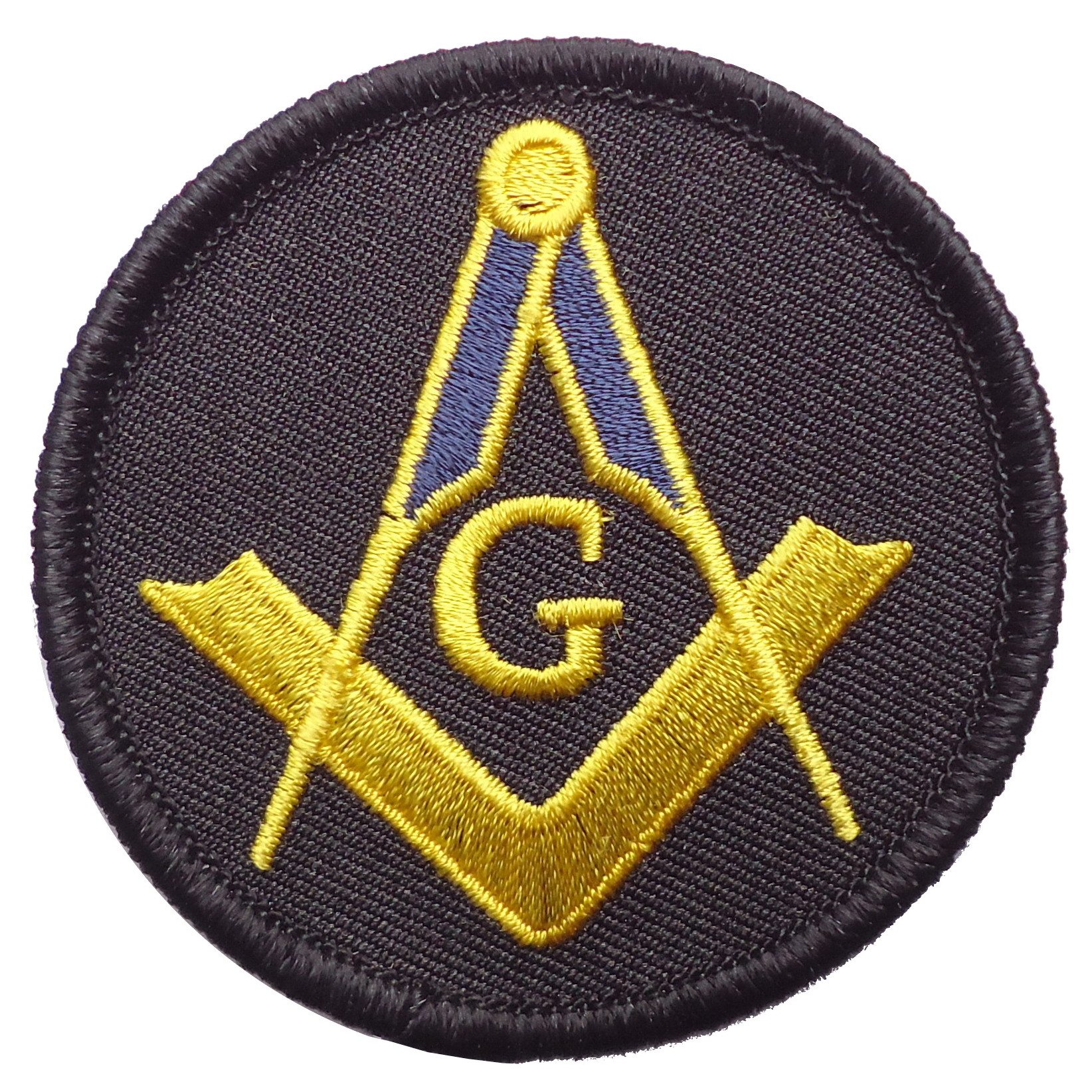 2 Piece Masonic G Square Compass Biker Jacket Patch [2.5 Inch Iron On Sew On]