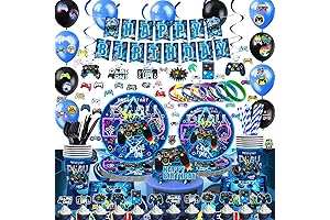 Blue Gamer Birthday Party Decoration - 270Pcs for Boys