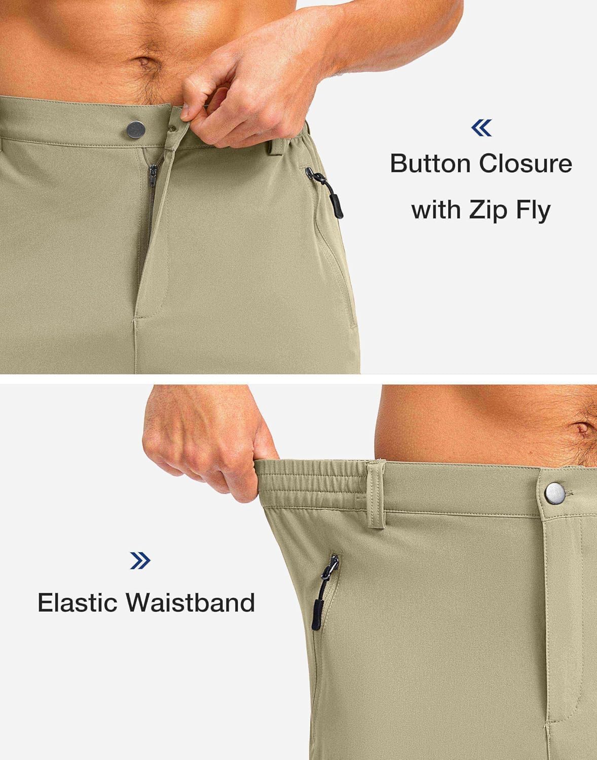 Pudolla Men's Hiking Cargo Shorts 9"/7"/11" Lightweight Outdoor Shorts for Men Trip Golf Camping Casual with 5 Zipper Pockets - Image 5