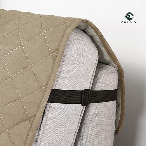 Vista 182 de Chun YI. - Funda reversible para sofá, funda para sillón, fácil de instalar, lavable, cubiertas para sala de estar. Negro