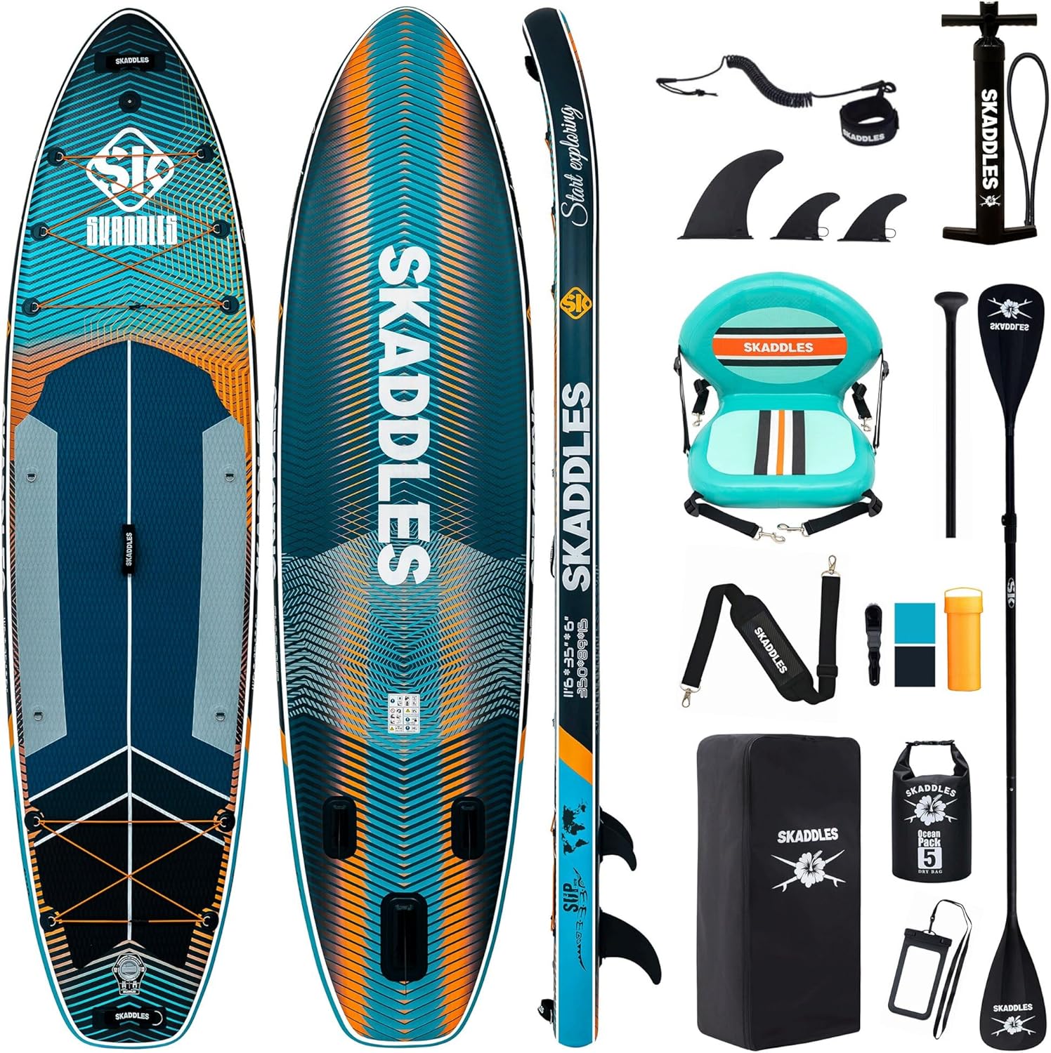11’6 × 35" Inflatable SUP–Super Wide, Stand Up Paddle Board for Adults, Youth, Family & Pets, High Weight Capacity, Non-Slip EVA Deck, Premium Accessories