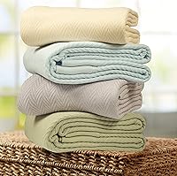 Vista 9 de Threadmill - Mantas de algodón de lujo para cama tamaño individual Manta 100% algodón para todas las estaciones para cama individual Manta