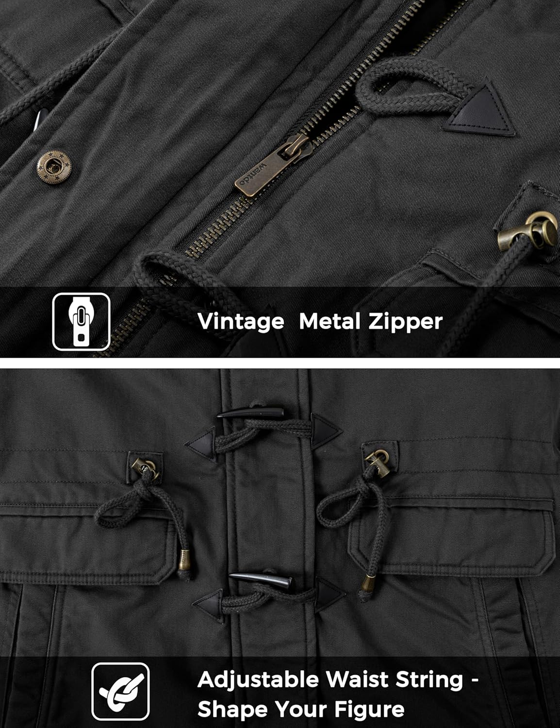 wantdo Women's Winter Thicken Jacket Cotton Coat with Removable Hood - Image 7