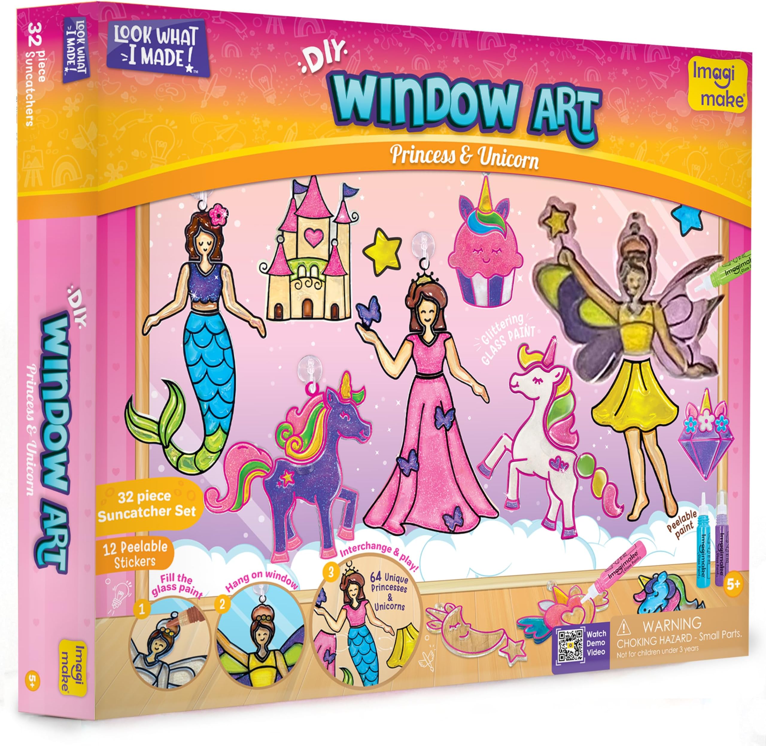โ Imagimake Window Art Princess & Unicorn | Glass Painting Kit Age 5+