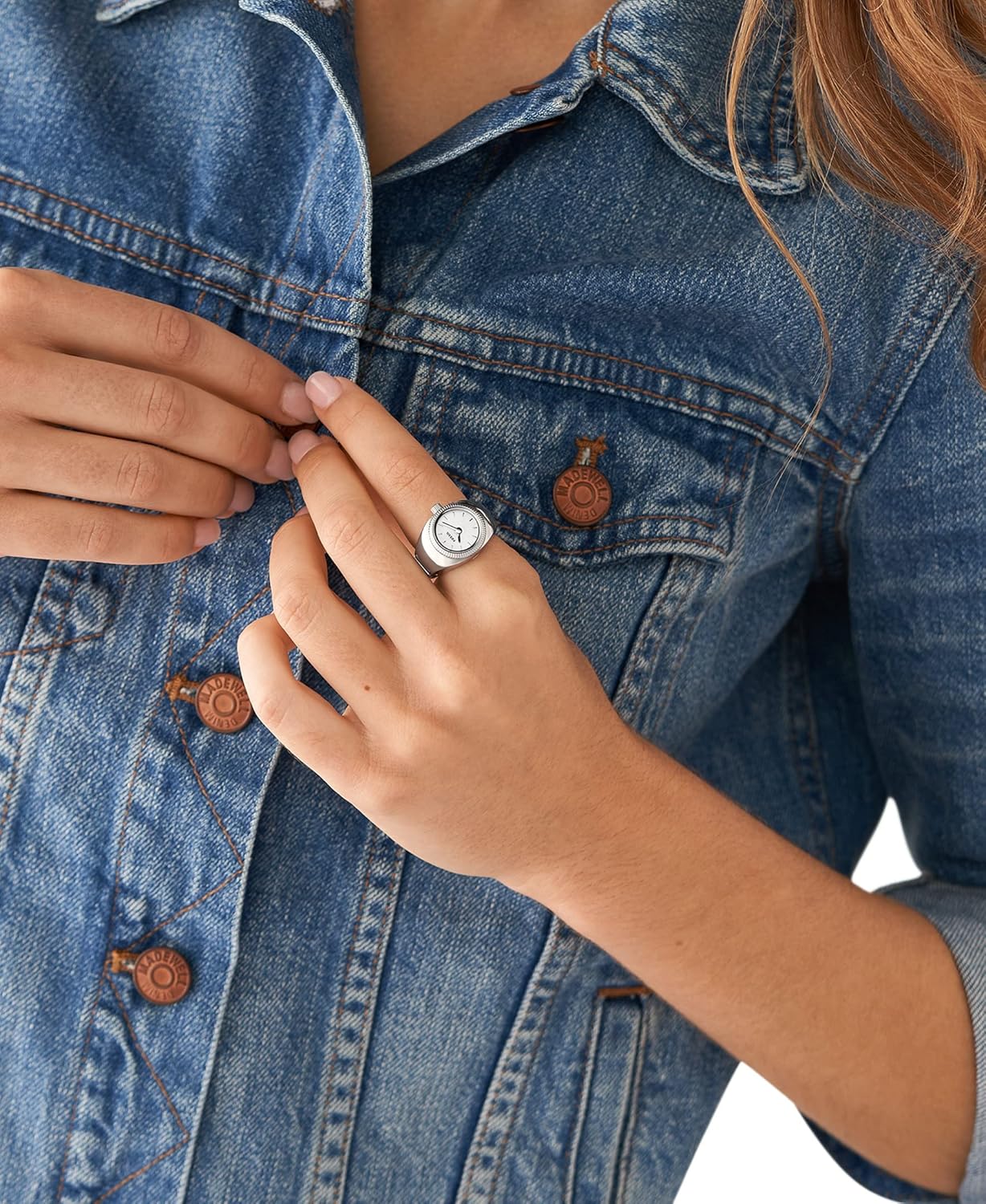 Fossil Women's Quartz Stainless Steel Two-Hand Ring Watch, Color: Silver (Model: ES5245) : Clothing, Shoes & Jewelry