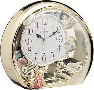 リズム(RHYTHM) 置き時計 アナログ 電子音 目覚まし 機能付 金色 ファンタジーランド504SR 4SE504SR18