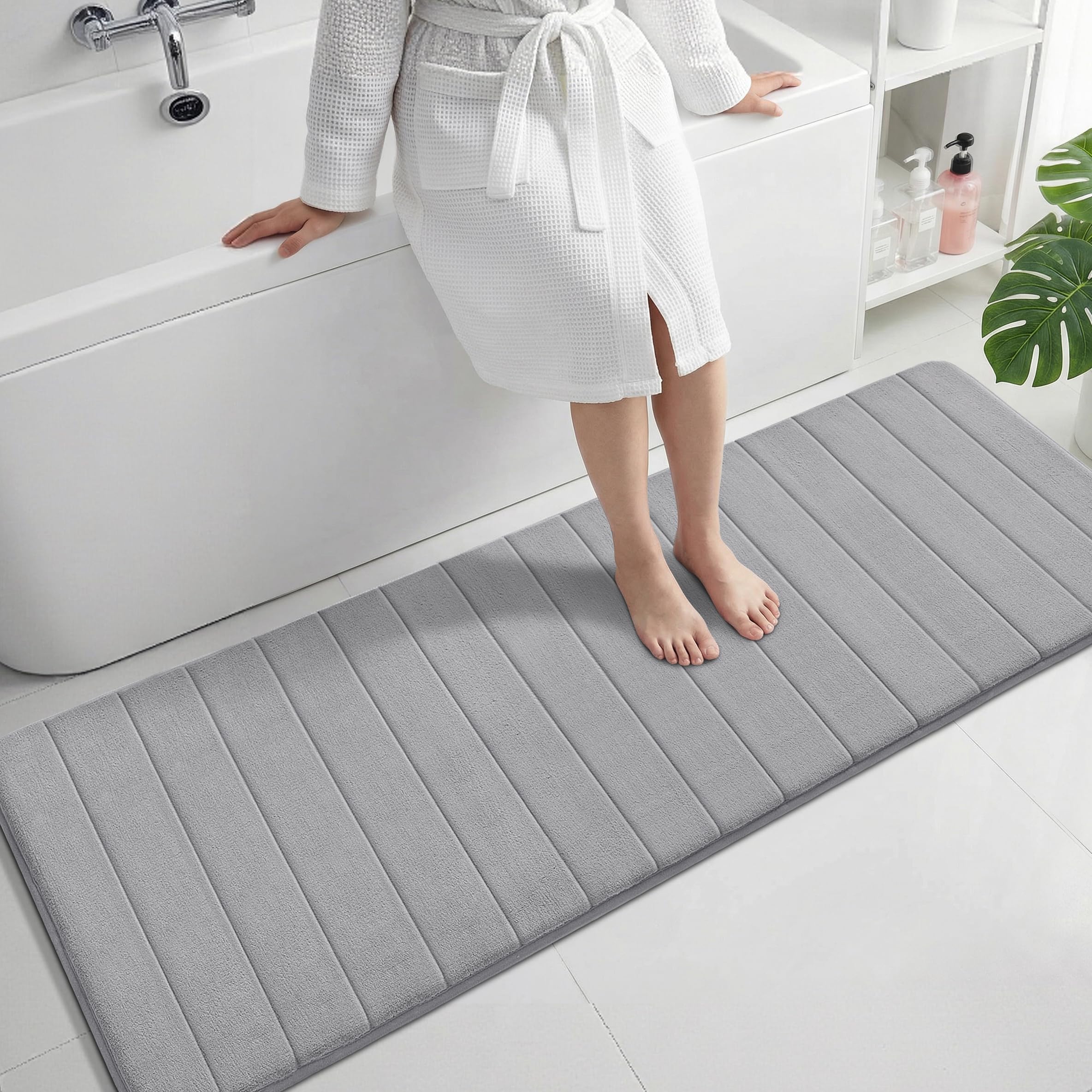 Yimobra 60"x24" Extra Long Memory Foam Bath Mat, Super Soft Bath Rug