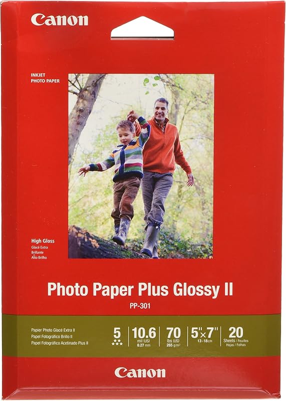 CanonInk 1432C002 Papel fotográfico Plus Glossy II 5" x 7" 20 hojas