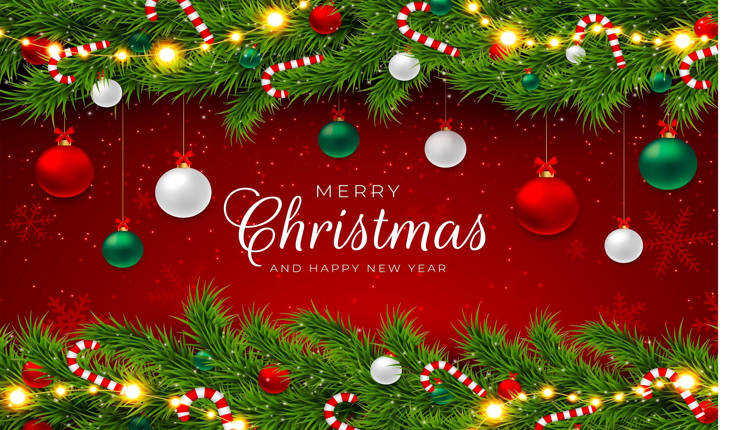 Merry Christmas & Happy New Year Backdrop Red Plaid Christmas Background Reindeer Santa Claus Snowflakes Banner for Holiday Winter Family Party Decor Size 5Feet Height & 8Feet Width(5 * 8)