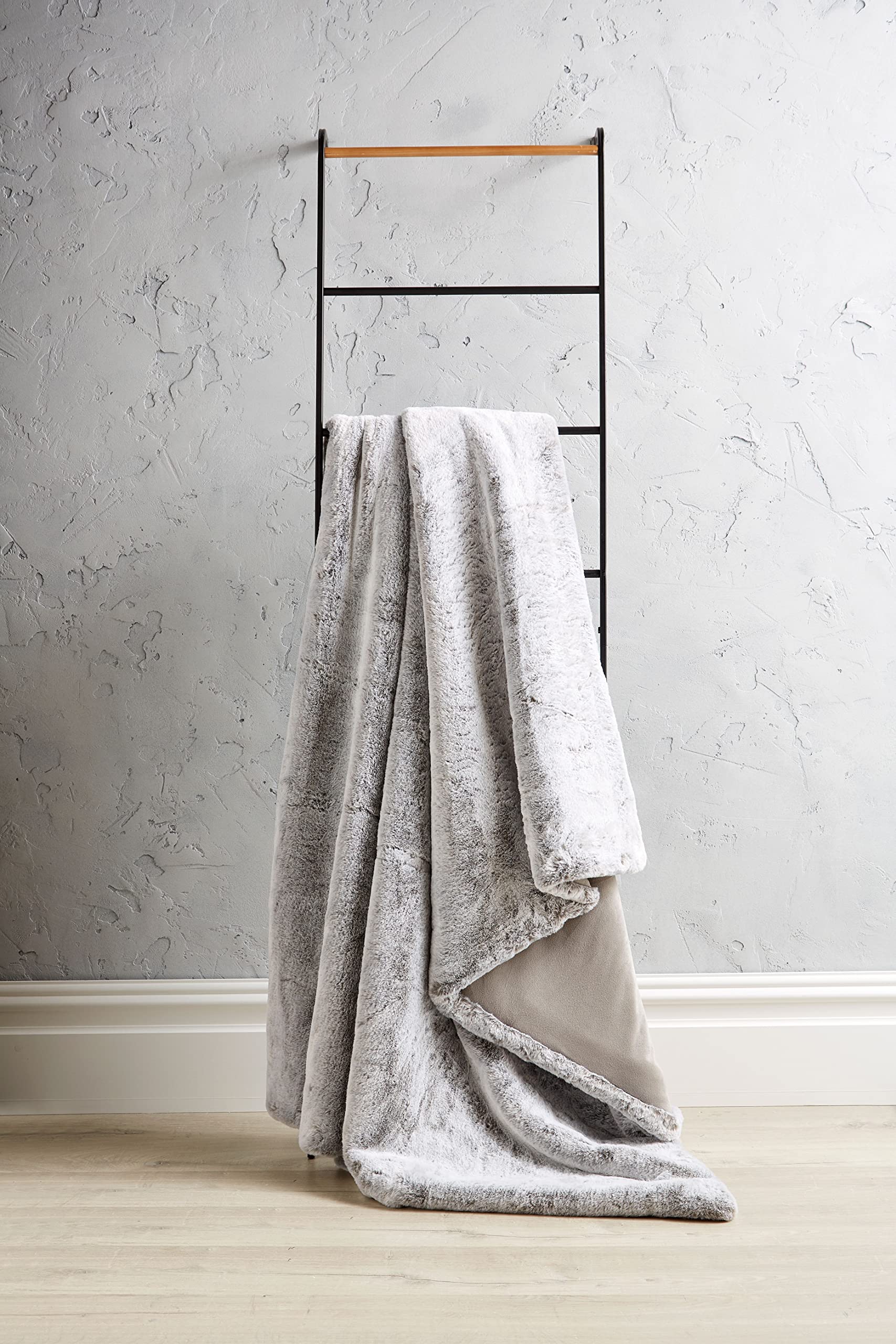 Premium Padded Faux Fur Grey Throw