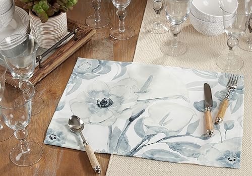 Miniatura 4 de Manteles individuales florales grandes de acuarela (juego de 4)